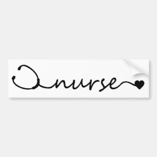 Autocollant De Voiture Coeur de stéthoscope d'infirmière