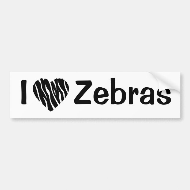 Autocollant De Voiture Coeur de zèbre (Devant)