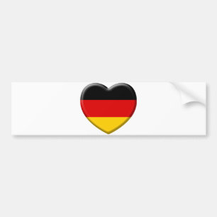Autocollant De Voiture Coeur drapeau Allemand j'aime l'Allemagne