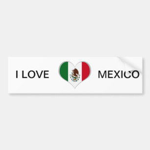 Autocollant De Voiture Coeur du drapeau du Mexique patriotique