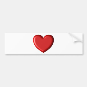 Autocollant De Voiture Coeur gonflé romantique 3D d'amour rouge de coeur