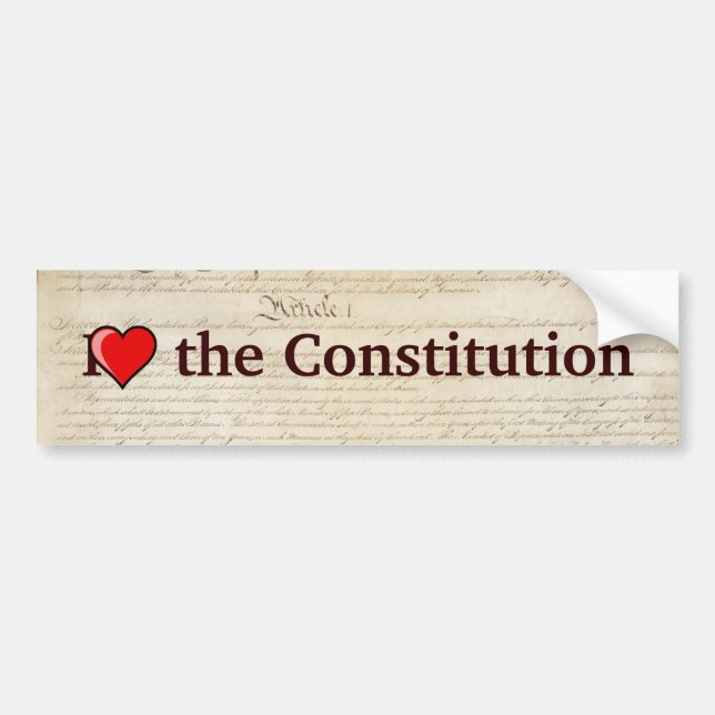 Autocollant De Voiture Coeur I la constitution (Devant)