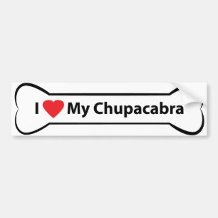 Autocollant De Voiture Coeur I mon Chupacabra