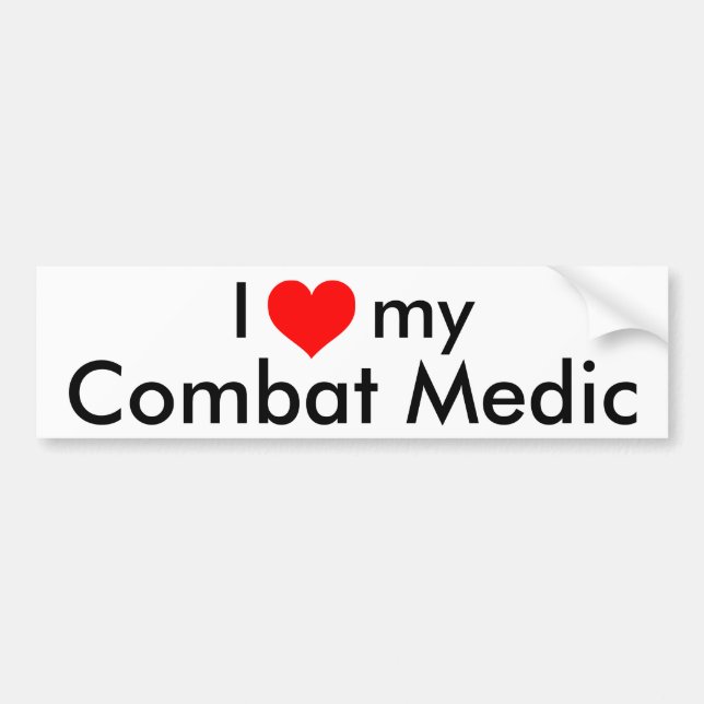 Autocollant De Voiture Coeur I mon médecin de combat (Devant)