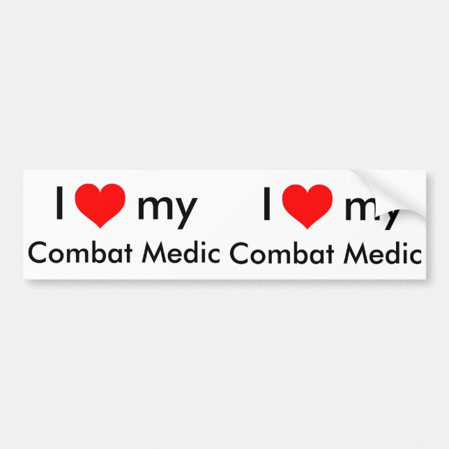 Autocollant De Voiture Coeur I mon médecin de combat (Devant)