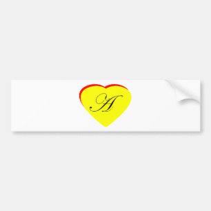 Autocollant De Voiture Coeur jaune rouge A Faire-part de mariage Le MUSÉE