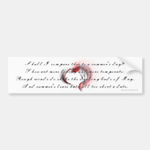 Autocollant De Voiture Coeur métallique avec sonnet de Shakespeare 18