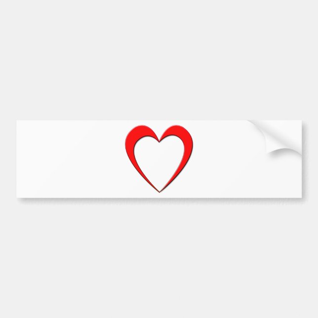 Autocollant De Voiture Coeur rouge (Devant)