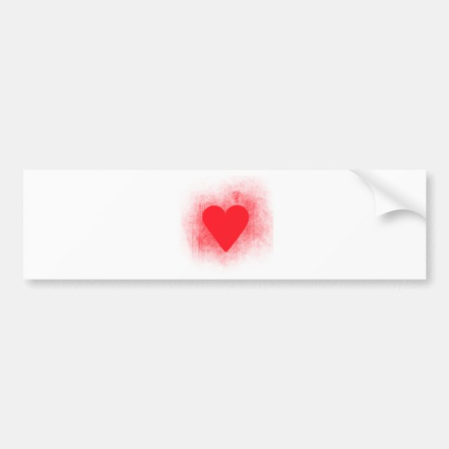 Autocollant De Voiture Coeur rouge (Devant)