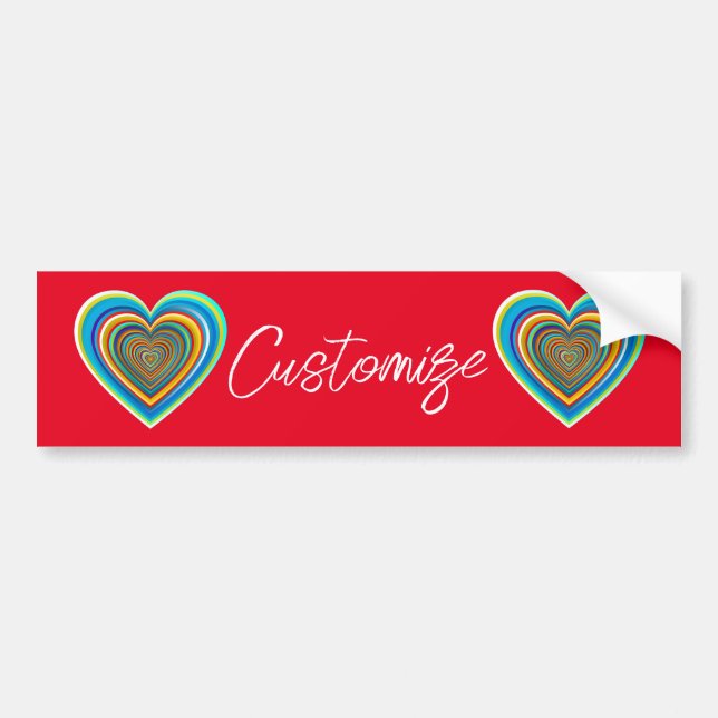 Autocollant De Voiture Coeur valentin multicolore Thunder_Cove (Devant)