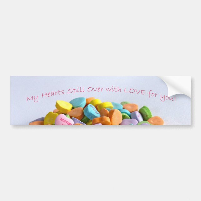 Autocollant De Voiture Coeurs de bonbons (Devant)