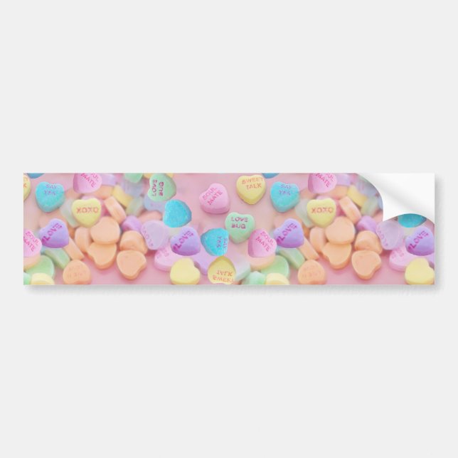 Autocollant De Voiture coeurs de bonbons valentines (Devant)