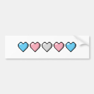 Autocollant De Voiture Coeurs de pixels transgenres