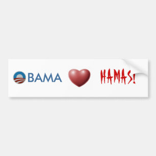 Autocollant De Voiture Coeurs Hamas d'Obama ! Adhésif pour pare-chocs