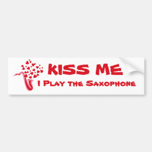Autocollant De Voiture Coeurs saxophones
