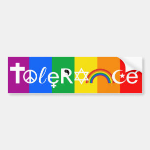 AUTOCOLLANT DE VOITURE COEXISTEZ AVEC LE BLANC DE TOLÉRANCE - .PNG