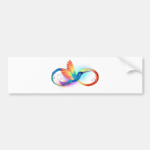 Autocollant De Voiture Colibri arc-en-ciel avec symbole Infinity