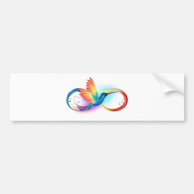 Autocollant De Voiture Colibri arc-en-ciel avec symbole Infinity (Devant)