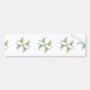 Autocollant De Voiture Colibris Arc-En-Ciel Embrasser Une Fleur