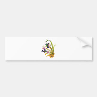 Autocollant De Voiture Colibris et orchidées pourpres