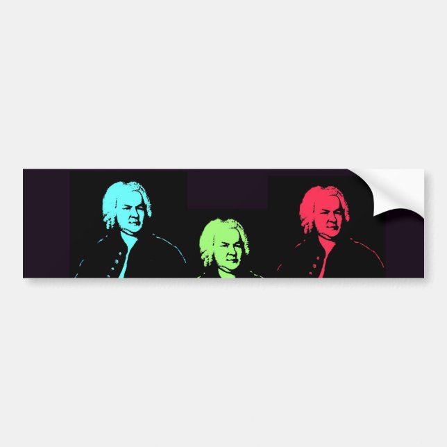 Autocollant De Voiture Collage de Johann Sebastian Bach (Devant)
