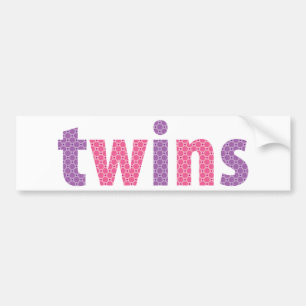Autocollant De Voiture COLLECTION de JUMEAUX - filles {violette + rose}