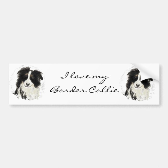 Autocollant De Voiture Collie de bordure personnalisée - Collection de ch (Devant)