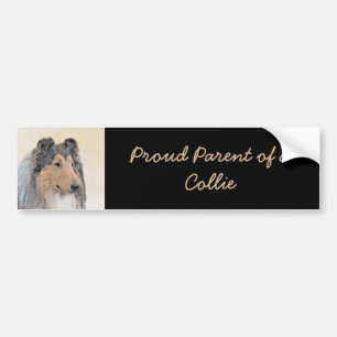 Autocollant De Voiture Collie (Rough) Peinture - Cute Original Chien Art