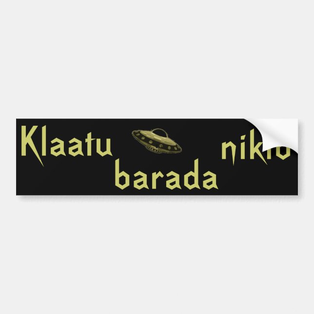 Autocollant De Voiture Colonne de bosse de nikto de Klaatu barada (Devant)