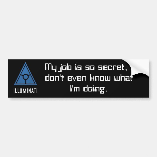 Autocollant De Voiture Colonne de pare-chocs Secret World Illuminati. (Devant)