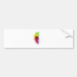Autocollant De Voiture Colorful Skull - Crâne Colorié