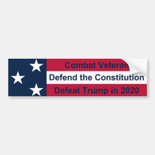 Autocollant De Voiture Combat Veteran Defeat Trump 2020