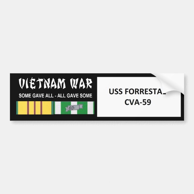 AUTOCOLLANT DE VOITURE COMBATTANT D'USS FORRESTAL VIETNAM (Devant)