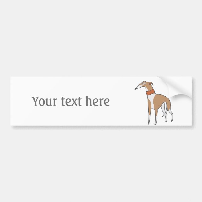 Autocollant De Voiture Comic Whippet Chien personnalisable (Devant)