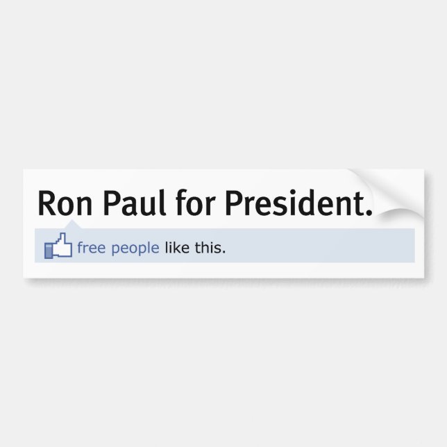 Autocollant De Voiture Comme l'adhésif pour pare-chocs de Ron Paul (Devant)