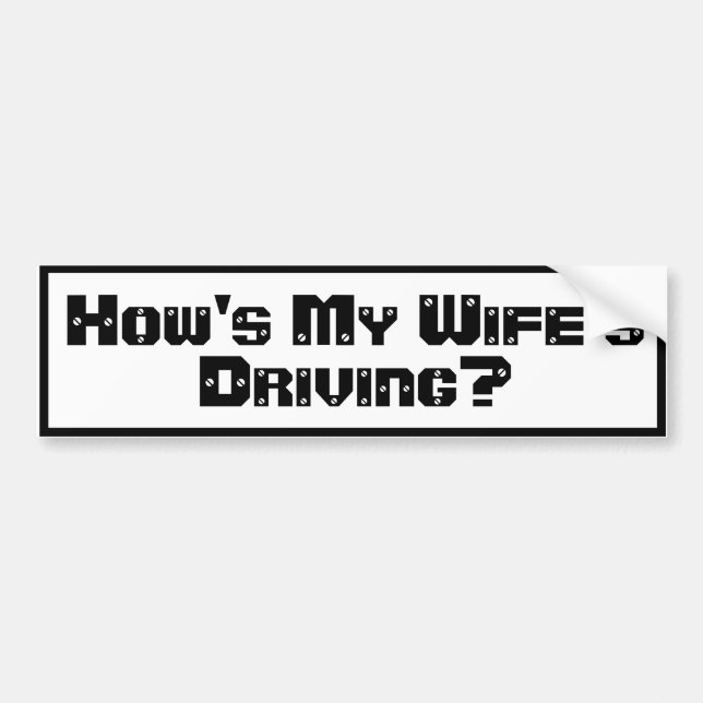 Autocollant De Voiture Comment ma femme conduit (Devant)