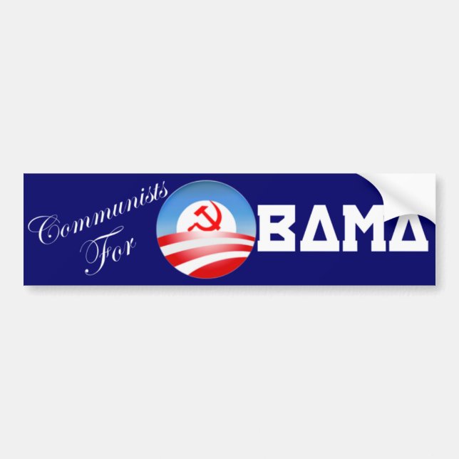 Autocollant De Voiture Communistes pour Obama (Devant)