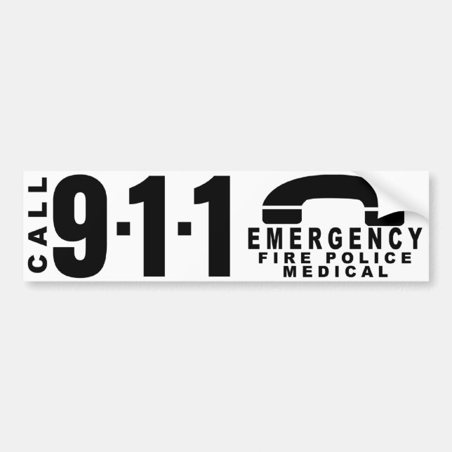 Autocollant De Voiture Composez l'autocollant 10 de 911 polices (Devant)