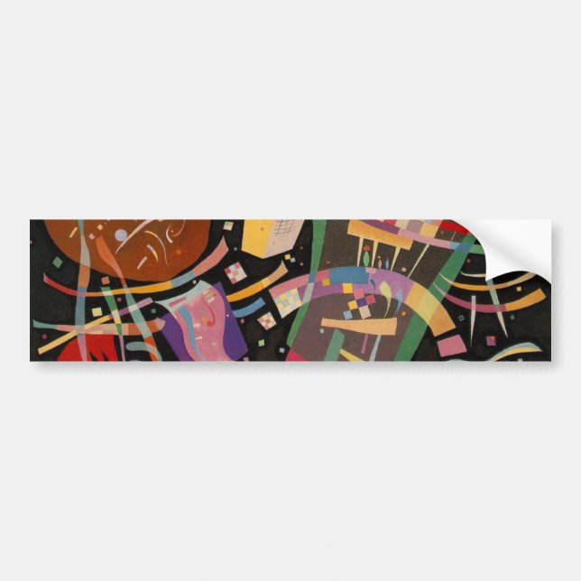 Autocollant De Voiture Composition Kandinsky 10 Peinture Abstraite (Devant)