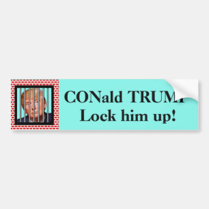Autocollant De Voiture "CONald TRUMP. Verrouillez-le !" et Trump en priso