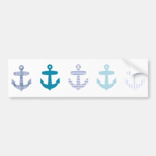 Autocollant De Voiture Conception bleue nautique d'Ancres