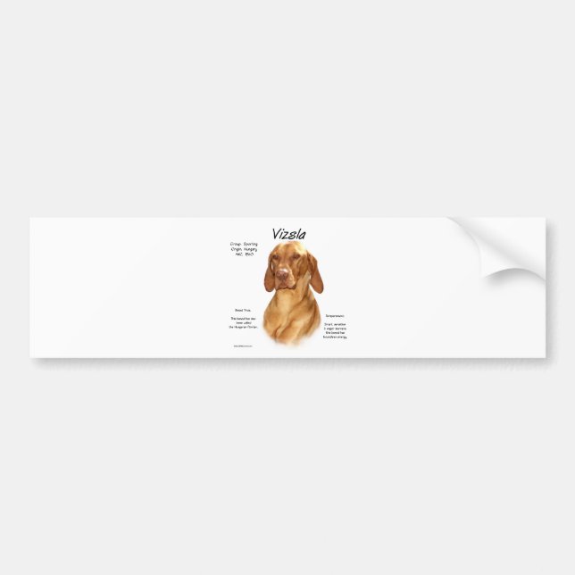 Autocollant De Voiture Conception de l'histoire de Vizsla (Devant)