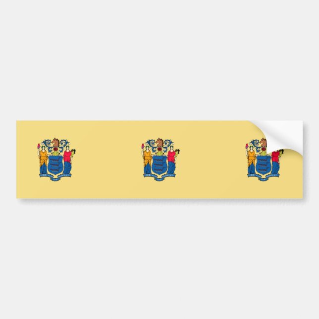 Autocollant De Voiture Conception du drapeau de l'État du New Jersey (Devant)