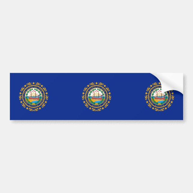 Autocollant De Voiture Conception du drapeau d'état du New Hampshire (Devant)