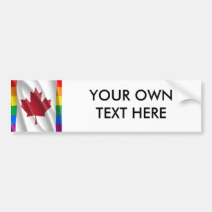 AUTOCOLLANT DE VOITURE CONCEPTION ONDULEUSE DE DRAPEAU CANADIEN DE GAY