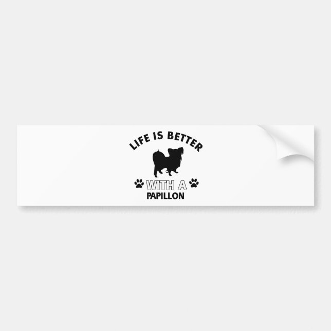 Autocollant De Voiture Conceptions de race de chien de Papillon (Devant)