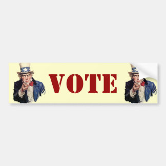 Autocollant De Voiture Conceptions patriotiques de VOTE d'Oncle Sam