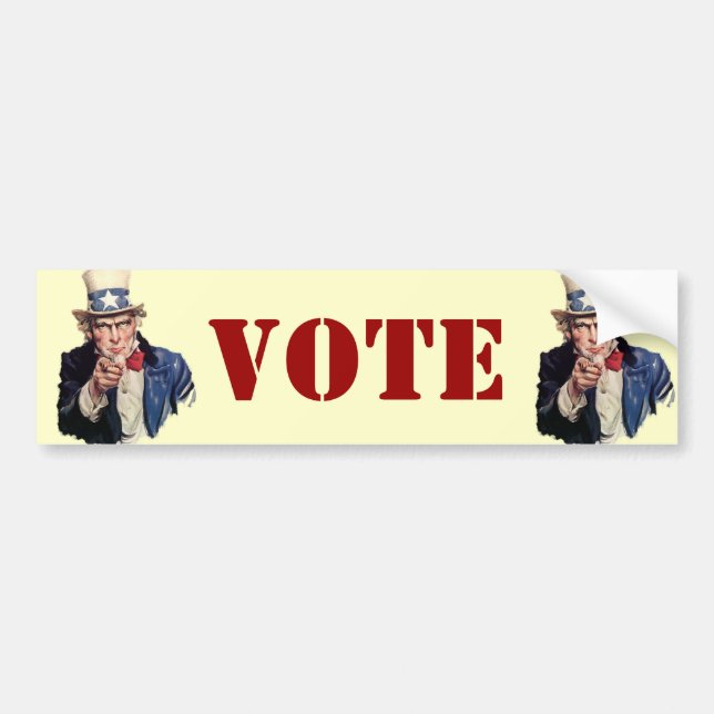 Autocollant De Voiture Conceptions patriotiques de VOTE d'Oncle Sam (Devant)