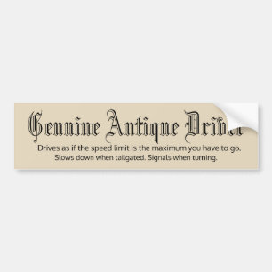 Autocollant De Voiture Conducteur antique véritable