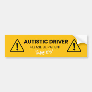 Autocollant De Voiture Conducteur autiste, merci de patienter, Sensibilis